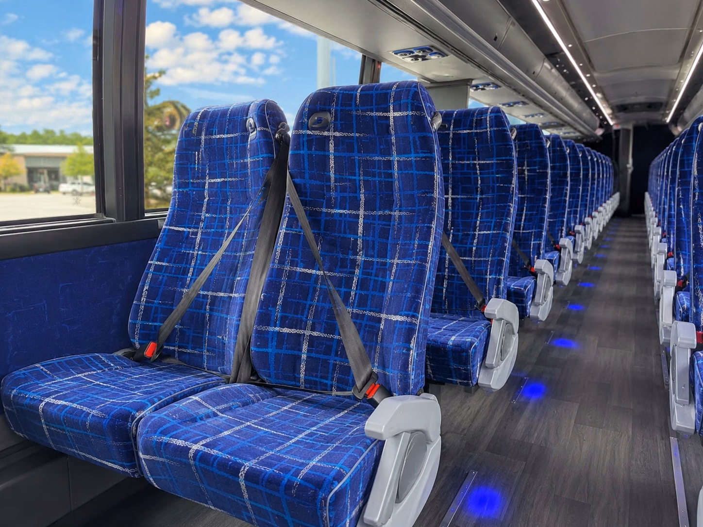 56 passenger charter bus inside